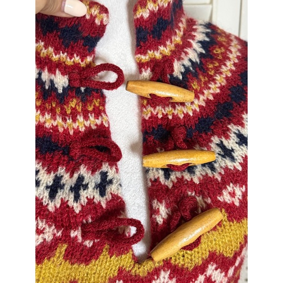 VTG Fair Isle Knit Mohair Blend Sweater Dress S Nordic Ski Lodge Christmas Party - Picture 9 of 12